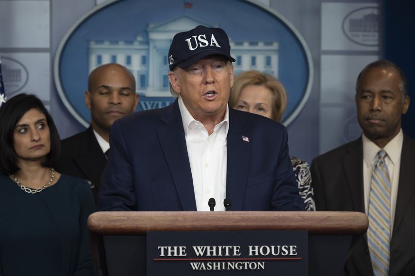 El presidente Donald Trump en una conferencia de prensa en la Casa Blanca.
