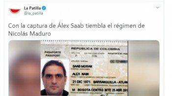 Fotografía del pasaporte de Alex Saab, publicado en las redes sociales. 