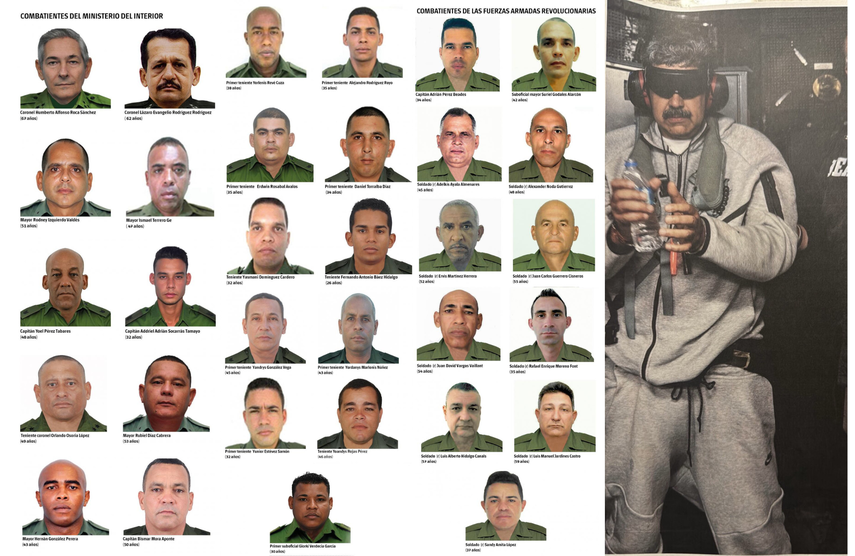 Cubanos que murieron defendiendo a Nicolás Maduro el 3 de enero.&nbsp;