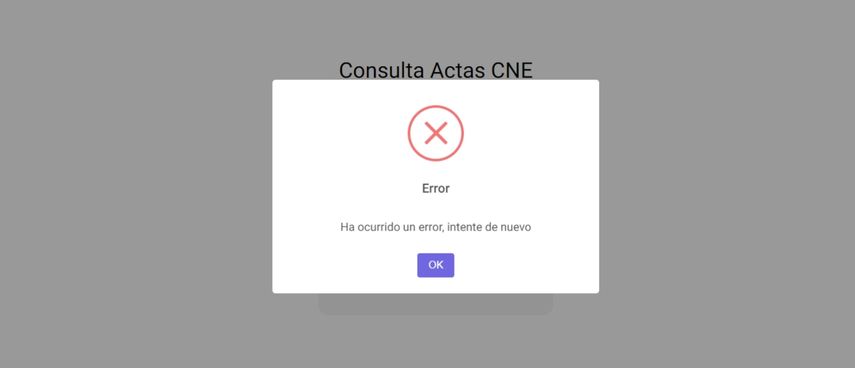 Captura de pantalla. La plataforma web presentada por la oposición se encuentra colapsada debido a la gran cantidad de venezolanos y comunidad internacional que desean consultar los resultados electorales del 28 de julio. 