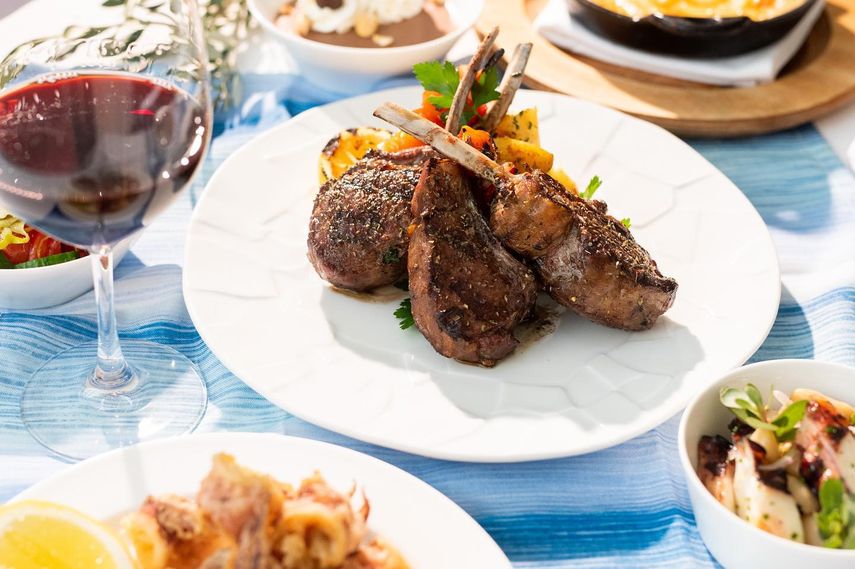 Chuletas de cordero a la parrilla.