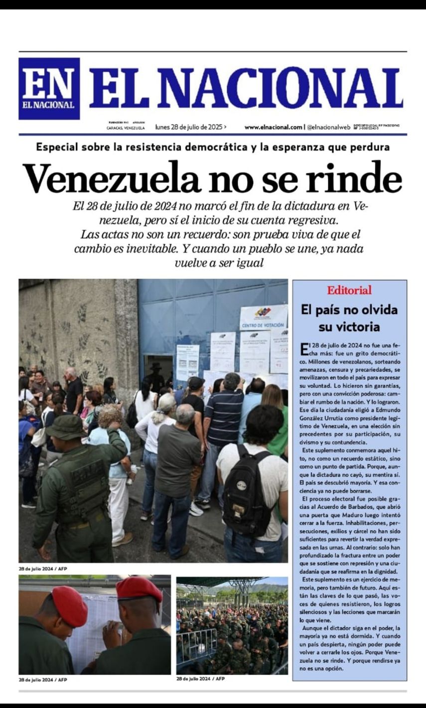 En el suplemento de El Nacional, a un año de las presidenciales de 2024 en Venezuela, se enfatiza: “Aunque el dictador siga en el poder, la mayoría ya no está dormida”