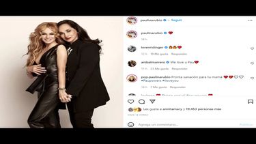 Paulina Rubio junto a su mamá, la actriz Susana Dosamantes.