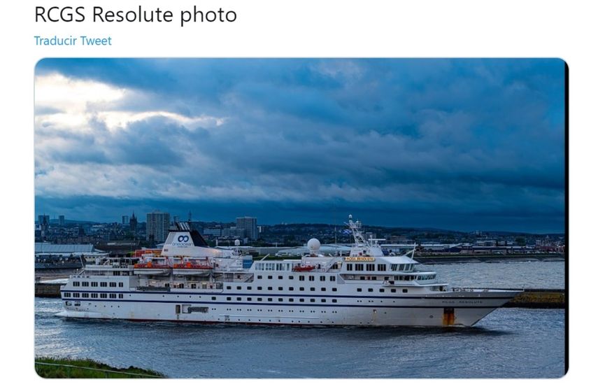 Fotograf&iacute;a&nbsp;del RCGS Resolute&nbsp;de junio de 2019 en el puerto escoc&eacute;s de&nbsp;Aberdeen.
