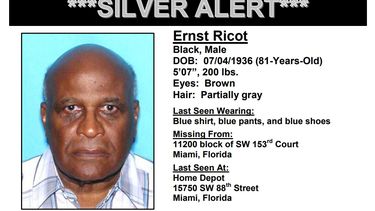 Captura de pantalla del aviso policial emitido por la desaparición del señor Ernst Ricot, de 81 años.