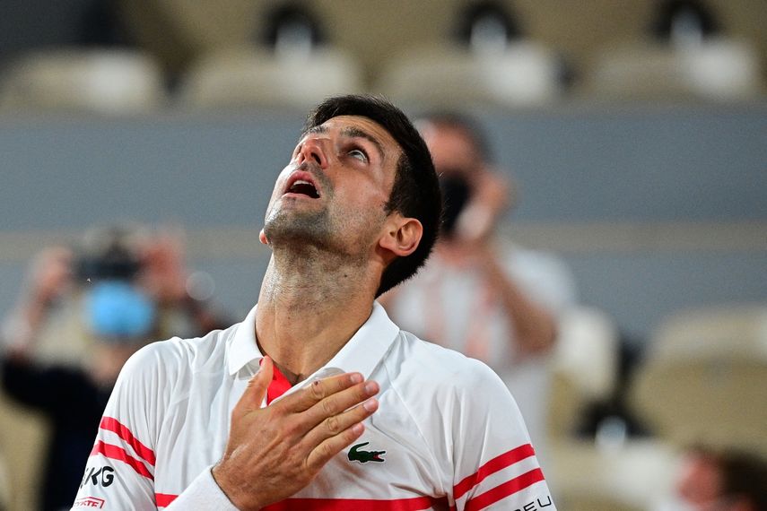 El serbio Novak Djokovic celebra&nbsp;