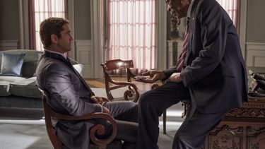 Imagen difundida por Lionsgate donde se ve a los actores Gerard Butler y Morgan Freeman en una escena de Angel Has Fallen, dirigida por Ric Roman Waugh.&nbsp;