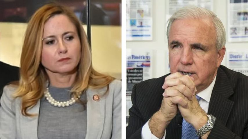 La congresista Debbie Mucarsel-Powell y el electo representante por el distrito 26 Carlos Giménez.