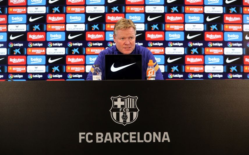 El entrenador del FC Barcelona, Ronald Koeman, en rueda de prensa &nbsp; &nbsp;