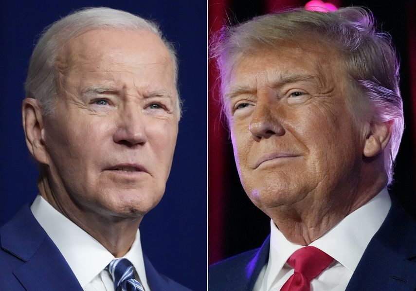 Foto montaje con los rostros del expresidente Donald J. Trump y del actual mantario Joe Biden.