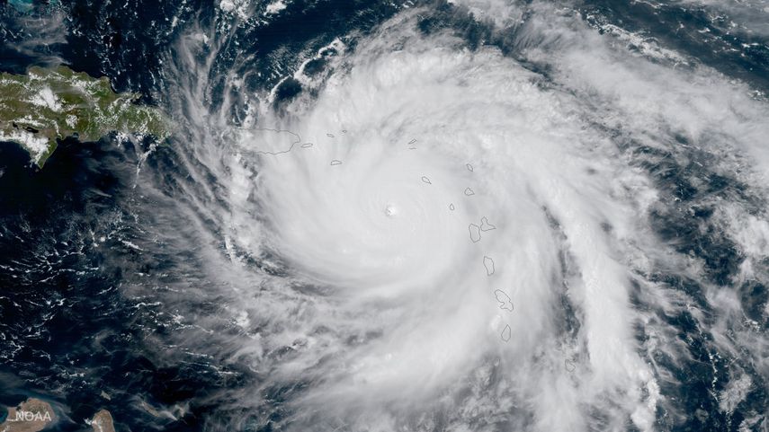 Imagen de archivo del huracán María, octubre 2017.