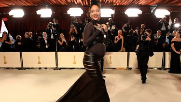 La cantante y actriz barbadense Rihanna. Las estrellas asisten a la 95ª Entrega Anual de los Premios de la Academia en el Dolby Theatre de Hollywood, California, el 12 de marzo de 2023.