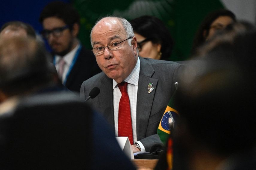 El canciller de Brasil, Mauro Vieira, en la Cumbre de los BRICS. &nbsp;