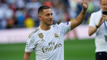El centrocampista belga Eden Hazard durante su presentación como nuevo jugador del Real Madrid.
