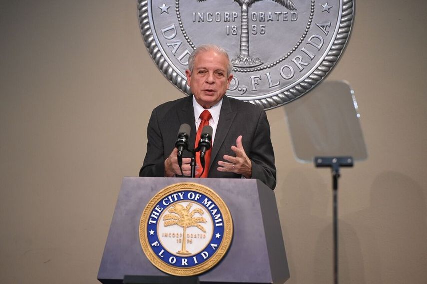 El alcalde de la ciudad de Miami, Tomás Regalado, durante su discurso sobre el estado de la ciudad, que pronunció este jueves (ALVARO MATA) 