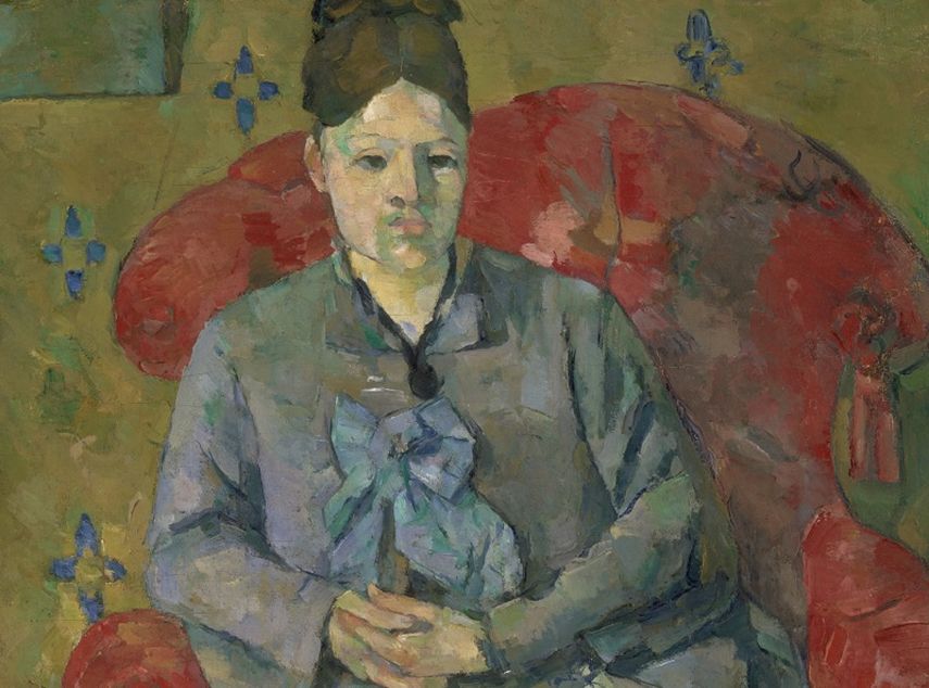La pintura de Paul Cézanne titulada Madame Cézanne in a Red Armchair es parte de la colección del Museo de Bellas Artes de Boston. (AP). 