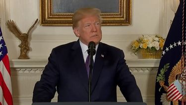 Donald Trump, presidente de EEUU, anuncia los ataques a Siria desde la Casa Blanca en Washington.