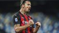Zlatan Ibrahimovic del Milan celebra su gol en el duelo de la Serie A ante el Napoli, el domingo 22 de noviembre de 2020, en Nápoles. Zlatan Ibrahimovic del Milan celebra su gol en el duelo de la Serie A ante el Napoli, el domingo 22 de noviembre de 2020, en Nápoles.