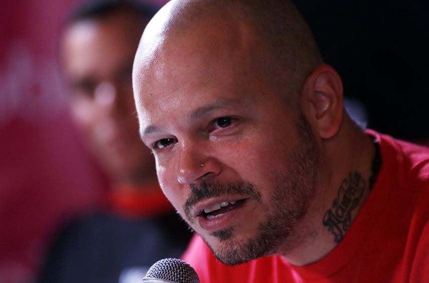 El rapero Residente durante una rueda de prensa en San Juan, Puerto Rico, días antes de su concierto en la isla, que forma parte de su primera gira como solista.&nbsp;&nbsp;