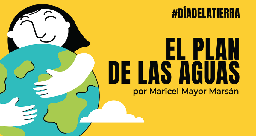 Cartel de la obra teatral El plan de las aguas, de la escritora cubana Maricel Mayor Marsán.