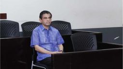 El obispo de la diócesis de Matagalpa y Administrador Apostólico de la diócesis de Estelí, monseñor Rolando José Álvarez, en los juzgados en Managua, la capital de Nicaragua.