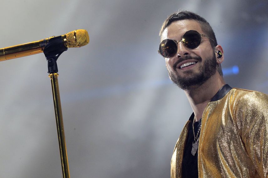Maluma actúa en el Palacio de los Deportes de Madrid durante su anterior gira mundial en 2017.