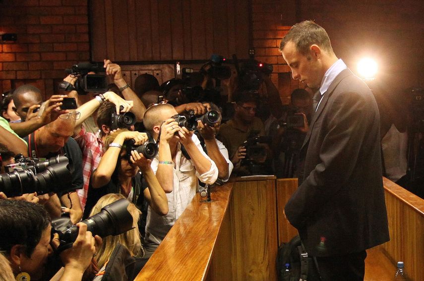 El exatleta Oscar Pistorius durante el juicio