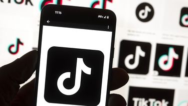Logo de TikTok en un teléfono inte