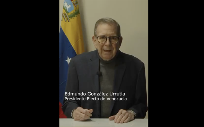 Edmundo González Urrutia en una declaración el 4 de enero de 2026.&nbsp;