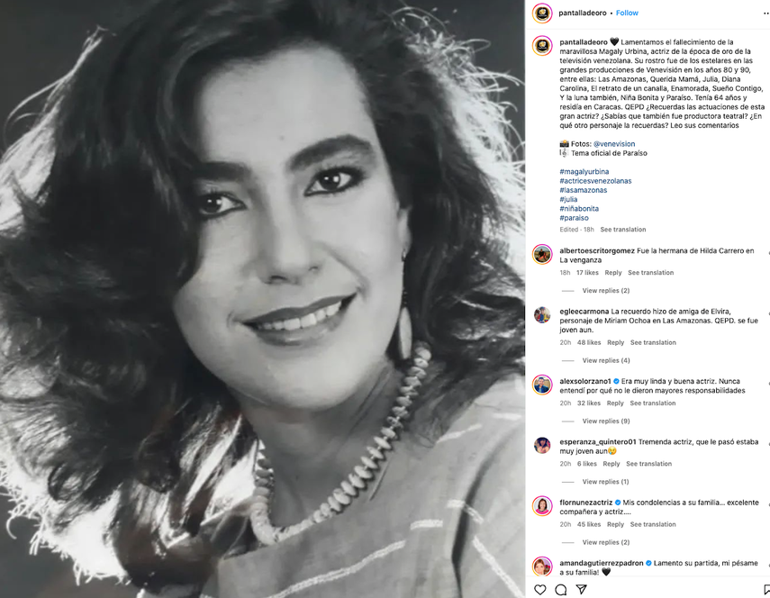 La actriz venezolana Magaly Urbina.&nbsp;