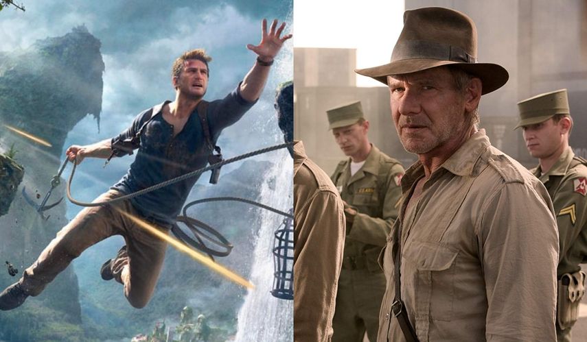 Collage de los videojuegos de Uncharterd e Indiana Jones.&nbsp;