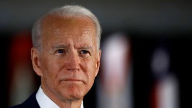 El candidato presidencial dem&oacute;crata Joe Biden en conferencia de prensa en Filadelfia, marzo de 2020.