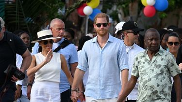 Los duques de Sussex, Harry y Meghan Markle, durante su visita a Cartagena de Indias, Colombia.&nbsp; &nbsp;