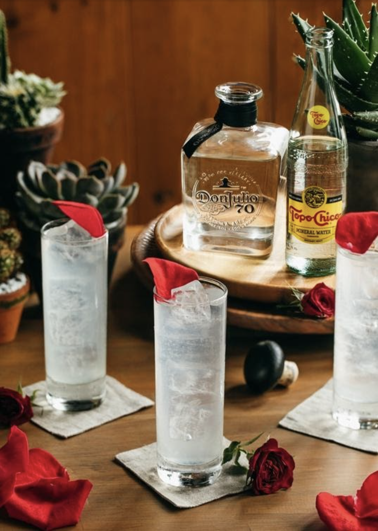 TEQUILA DON JULIO ROSE SODA.