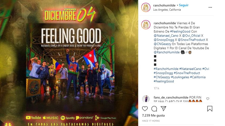 Snoop Dogg se une al lanzamiento del tema Feeling Good