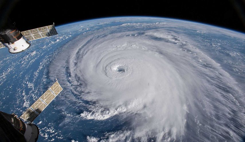 Esta imagen&nbsp;recoge la&nbsp;extensión&nbsp;de un fuerte&nbsp;huracán.