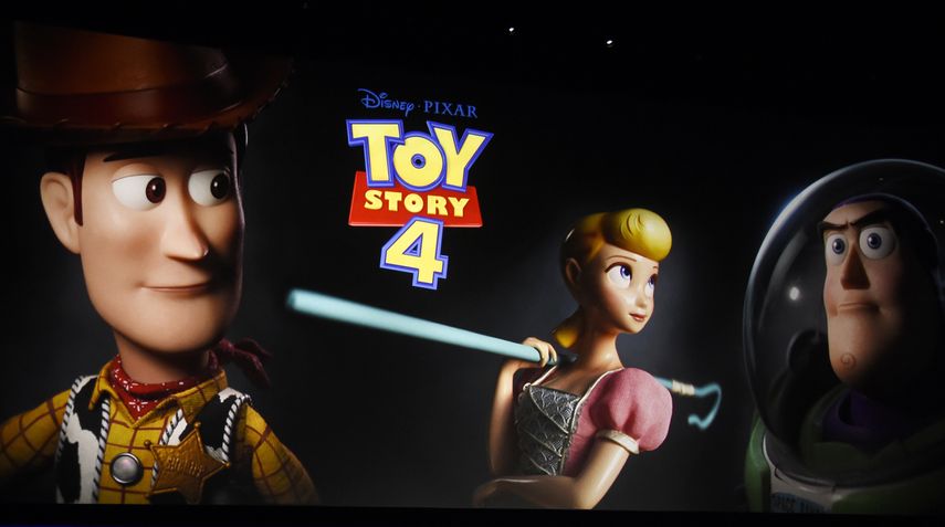 En esta foto del 3 de abril de 2019, una imagen promocional de la cinta animada Toy Story 4 durante la CinemaCon en Las Vegas.&nbsp;