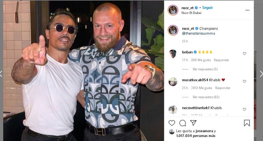 Conor McGregor posa junto al famoso chef turco Salt Bae