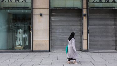 Una de las tiendas Zara cerradas, en Frankfurt, Alemania. 