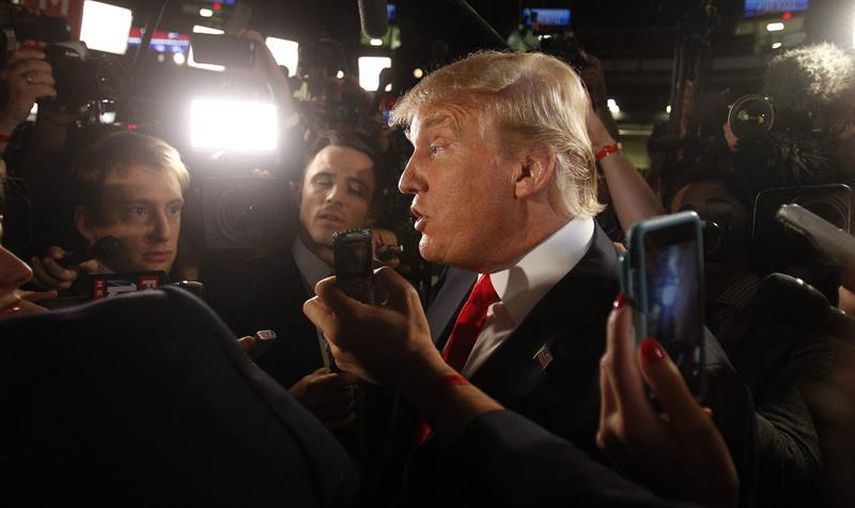 Donald Trump, momentos previos al debate de candidatos republicanos para la presidencia de Estados Unidos, realizado el jueves último. (EFE)