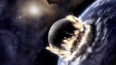 Impacto simulado de un cometa con la atmósfera terrestre.(Archivo)