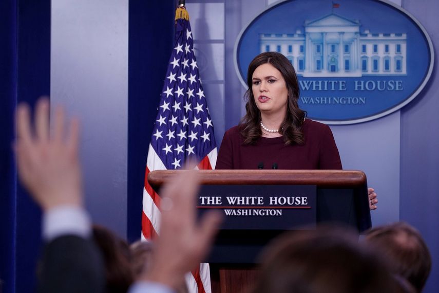 Sarah&nbsp;Sanders, secretaria de prensa de la Casa Blanca.