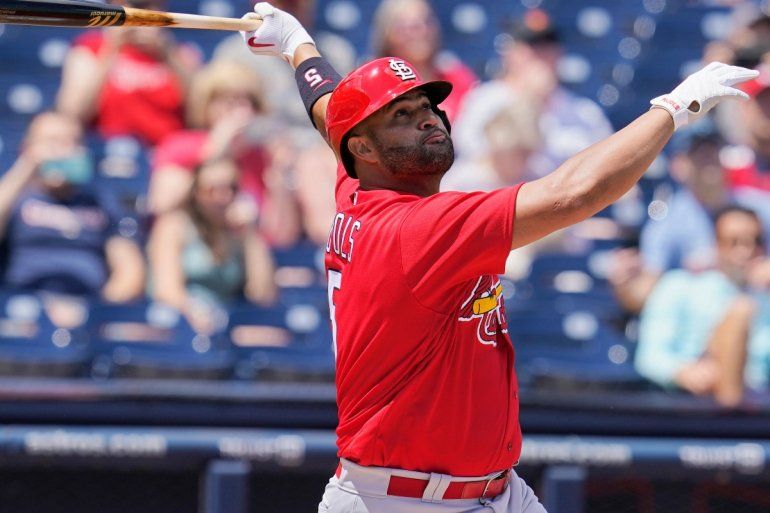 El dominicano Albert Pujols desde el Spring training preparando lo que será su último temporada en la MLB