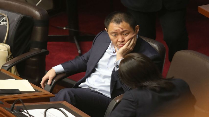 El parlamentario Kenji Fujimori en el Congreso peruano