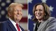 Esta combinación de fotos muestra al candidato presidencial republicano Donald Trump en un evento de campaña en Mint Hill, Carolina del Norte el 25 de septiembre del 2024, y a la vicepresidenta Kamala Harris en un evento de campaña en Atlanta el 19 de octubre del 2024.