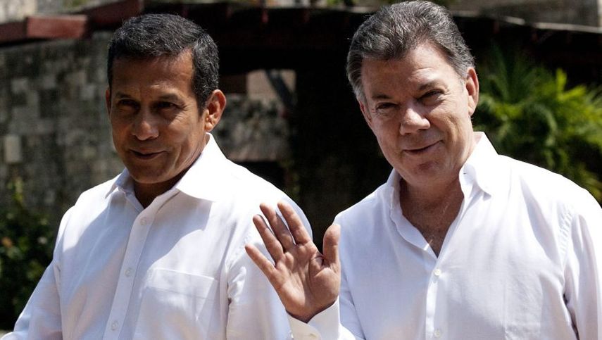 Lo que queremos es que nuestros pueblos estén cada vez mejor, le dijo Santos a Humala (EFE)