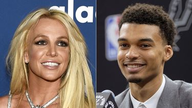 Britney Spears en la 29ma edición del GLAAD Media Awards en Beverly Hills y Victor Wembanyama en conferencia de prensa.