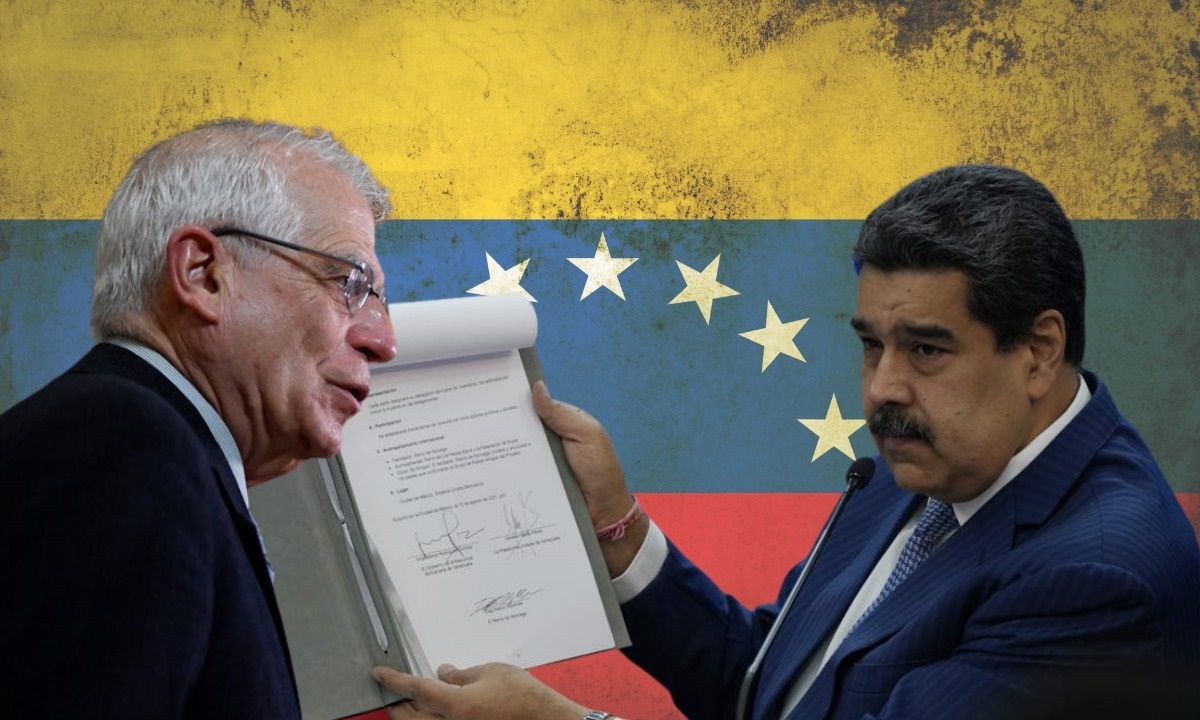 Josep Borrell, Alto Representante de la Unión Europea y el dictador de Venezuela, Nicolás Maduro. Josep Borrell, Alto Representante de la Unión Europea y el dictador de Venezuela, Nicolás Maduro.
