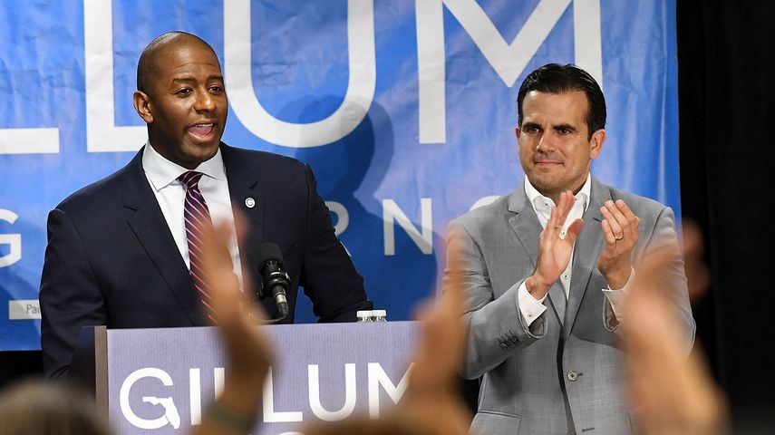 El gobernador de Puerto Rico, Ricardo Roselló (der.), ya ofreció su respaldo al demócrata Andrew Gillum, candidato a la Gobernación de Florida.