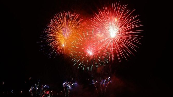 Fuegos artificiales durante la celebración del 4 de julio